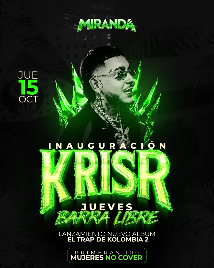 Flyer: Inauguración · Kris R